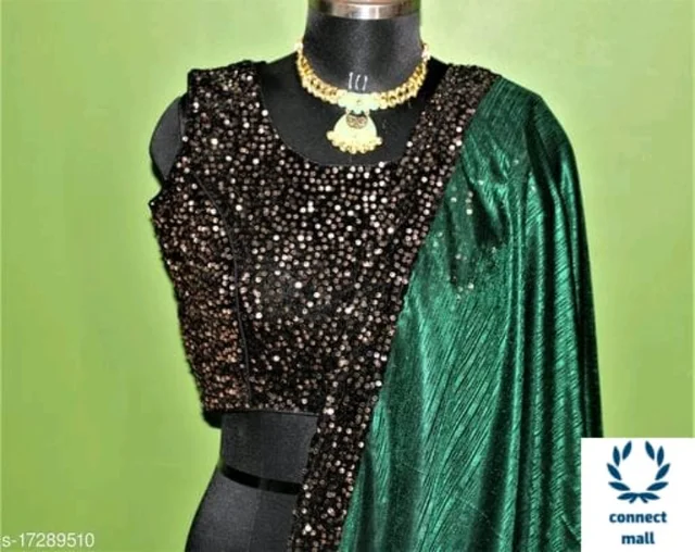 Designer Soft Silk Saree With Stiched Blouse - Green